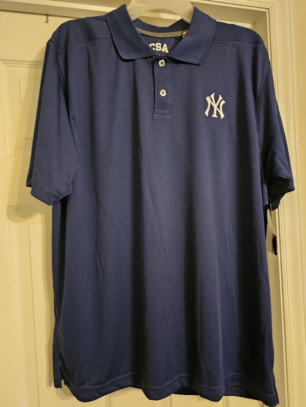 NWT New York Yankees Men's Navy Polo Shirt. Size:L.